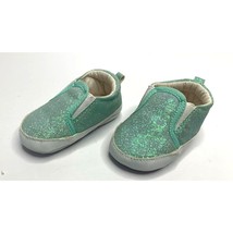 Carters Baby Girls Infant 0 3 months Green Sparkle Bling slip on Sneaker crib Sh - £7.87 GBP