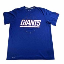 New York Giants Nike Dri Fit Shirt Men&#39;s Large Graphic Blue Short Sleeve... - £10.91 GBP