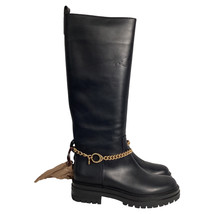 Gianvito Rossi Chain-Embellished Knee-High Boots In Leather Women Black ... - $529.15