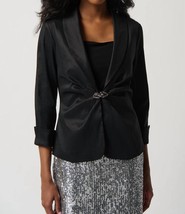 Joseph Ribkoff taffeta fitted blazer in BLACK - size 10 - $162.36