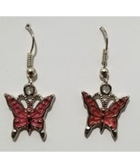 Hillcrest Ent. - Pink Enamel Butterfly Dangling Earrings            X2 - $5.00