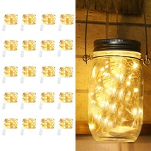 20 Pack Fairy Lights Battery Operated,3.3Ft 20 Led Silver Wire Warm White Firefl - £23.97 GBP