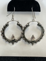 Large 925 Sterling Silver Ethnic Tribal Hoop Earrings 1.5” Wide 13.3g - $703.36 MXN