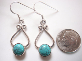 Simulated Turquoise 925 Sterling Silver Earrings receive exact earrings pictured - $13.49