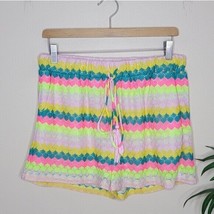 Mittoshop | Colorful Neon Zig Zag Crochet Shorts, size large - £11.59 GBP