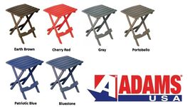 Quik-Fold Side Table, Up To 25 lbs Cap., Rectangular, Resin By Adams - Q... - $27.99