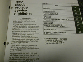 1999 Mazda Protege Service Highlights Manual BOOK OEM 99 - $19.95