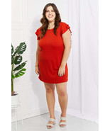 Zenana Living Life Full Size Layered Ruffle Sleeve Dress - £22.31 GBP