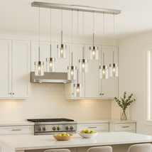 Trans Globe 9-Light Polished Chrome LED Island Pendant with Clear Glass - €385,08 EUR