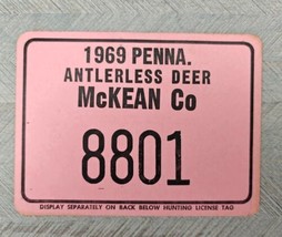 1969 Antlerless Deer 8801 McKean Co Cardboard Hunting License Pennsylvania - $25.95