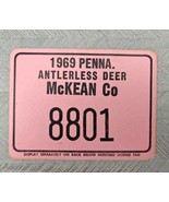 1969 Antlerless Deer 8801 McKean Co Cardboard Hunting License Pennsylvania - £20.38 GBP