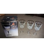 LEGACY ANCHOR HOCKING 24% Lead Crystal Wine Glasses USA  3 pc set 1 broke - $34.61