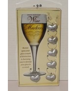 Boston Warehouse Wine Markers Heart Love Charms Set of 6 NEW Party Gift - $14.80