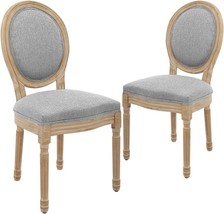 Modern Distressed Bedroom Round Back Dining Chairs, Dark Grey, Canglong - £218.16 GBP