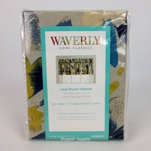 Waverly Home Classics Valance 52x18&quot; Leaf Storm Indigo Blue #856823 - $19.79