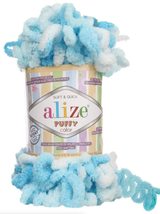 Alize Puffy Color Baby Blanket Yarn Lot of 4skn 400gr 39.3 yds 100% Micropolyest - £19.93 GBP