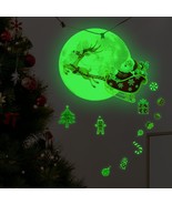 Christmas Glow in The Dark Wall Decals Santa Claus Tree Decorations Indo... - £18.44 GBP