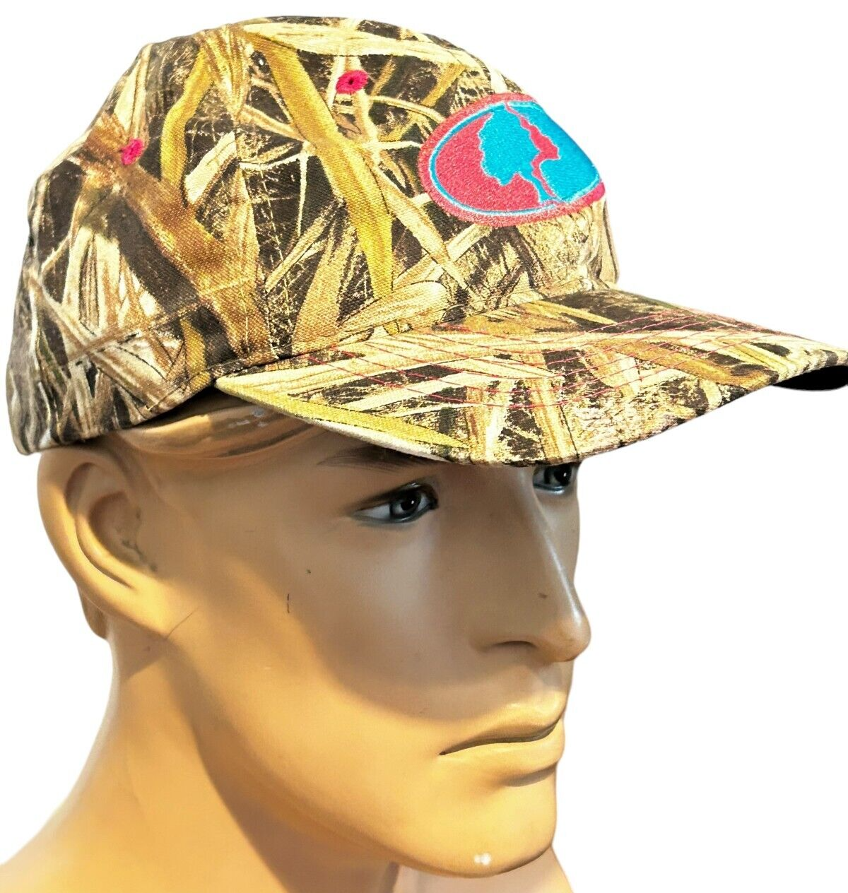 Mossy Oak Women's Embroidered Emblem Hat Camo Mossy Oak w/Pink-Blue Logo patch Item image 3