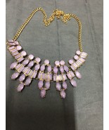 frosted stone lavender necklace 16&quot; - £6.10 GBP