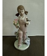 1983 Lladro 4 Seasons Spring Girl with Bird Flowers Watering Can--Glossy... - $75.22 CAD