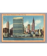 United Nations Headquarters NYC Postcard New York Linen PC 85426 Postmar... - £4.63 GBP