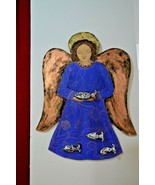 &quot;Guardian Angel&quot; One of a Kind, Huge Handmade Icon, Gold leaf, Ceramic T... - $11,072.98 MXN