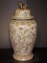 VINTAGE HAND PAINTED CHINESE PORCELAIN 32&quot; TEMPLE JAR - £383.77 GBP