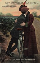 A Stop For Refreshments~Bicycle Romance~Postcard Just Arrived At Blackpool - £10.54 GBP