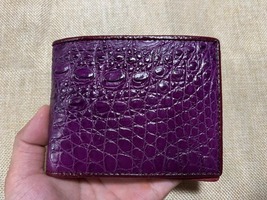 Genuine Purple Alligator Crocodile Skin Bifold Leather Men Wallets - £32.25 GBP
