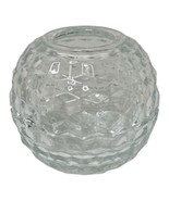 Cubist Style Clear Cut Glass Fairy Lamp Candle Holder Votive Homeco Vintage - $10.40