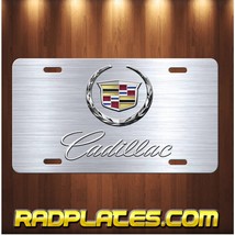 CADILLAC Inspired art simulated brushed steel aluminum vanity license plate tag - £15.40 GBP