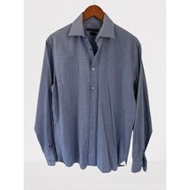 John Varvatos Shirt Button-Down Cotton Textured Gray Purple Long Sleeve ... - $462.49 MXN