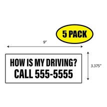 5 PACK 3.375&quot;x9&quot; How Is My Driving Sticker Decal Humor Funny Gift BS0477 - £6.46 GBP