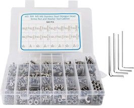 AETTL 660pcs M6 M5 M4 M3 Nuts and Bolts Assortment Kit, Metric Stainless... - £28.30 GBP