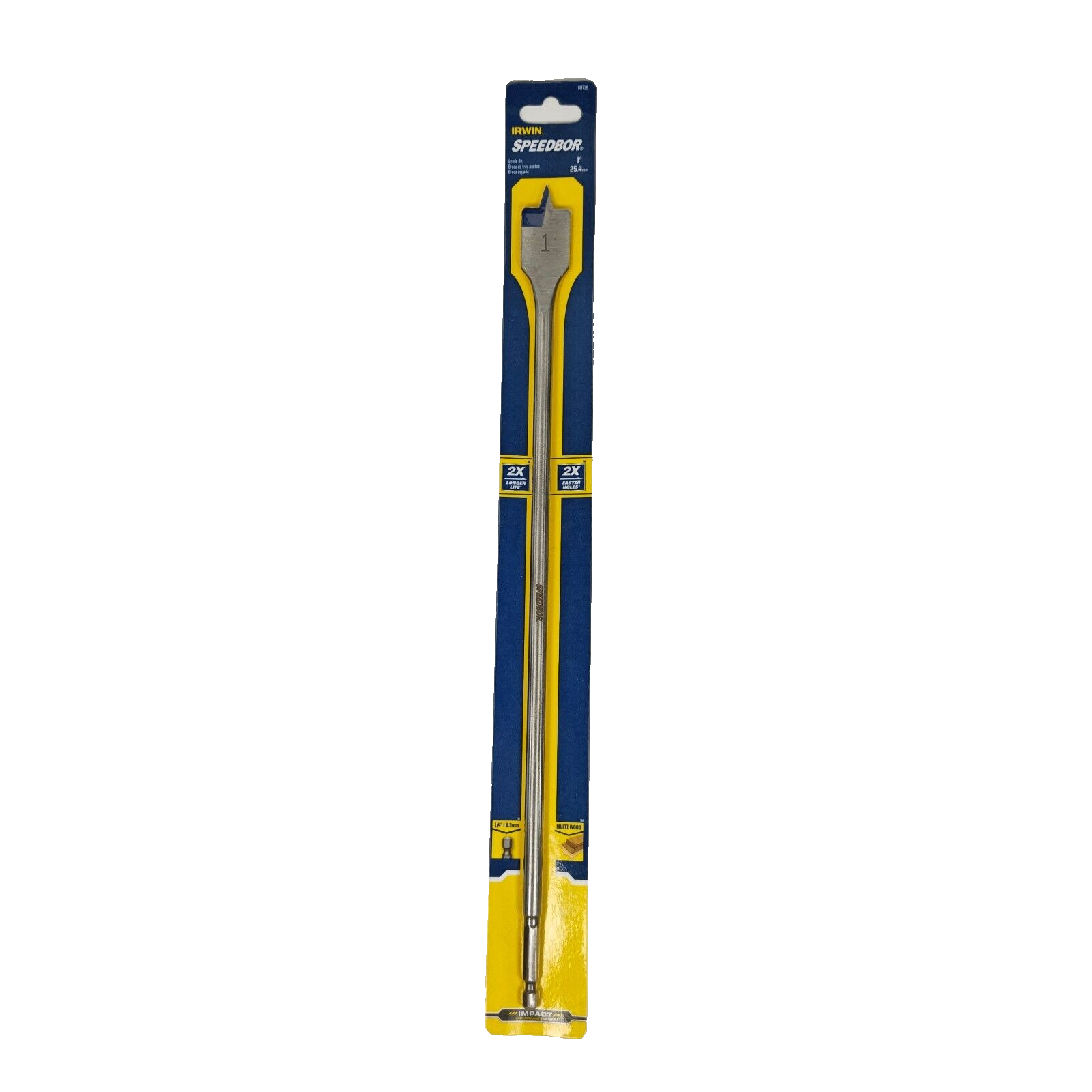 Irwin 1&quot; x 16&quot; Long Spade Paddle Flat Drill Bit Speedbor Impact 88716 - $10.88