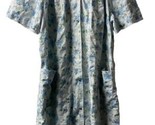 Barbizon Short Sleeved House Coat Sleepware Pearl Snap Womens M Blue Gra... - $19.79
