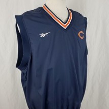 Vintage Reebok Pro Line Chicago Bears Sleeveless Windbreaker Vest Large Lined - £23.12 GBP