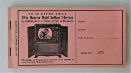 1951 Vintage Hanover Model Du Mont Television Sweepstakes Book Shedad Brockton Ma - £52.91 GBP