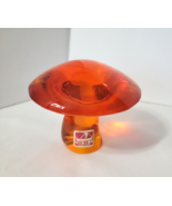 Viking Glass Mushroom Persimmon Orange 3.5" Wide 3" Tall Original Foil Sticker - £177.57 GBP