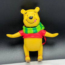 Winnie Pooh Christmas Ornament Walt Disney Figurine Bobblehead Bobble Head Scarf - £14.18 GBP
