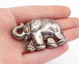 925 Sterling Silver - Vintage Dark Tone Hollow Elephant Brooch Pin - BP1974 - £52.01 GBP