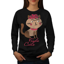 Frida Kahlo Cat Jumper Funny Women Sweatshirt - £15.00 GBP