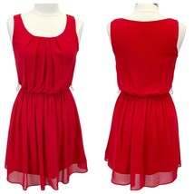 A. Byer Womens M Sleeveless Pleated Red Dress Holiday Party Valentines F... - £15.38 GBP