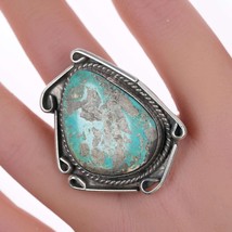 sz7.5 Vintage Navajo silver and turquoise ring g - £120.77 GBP