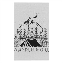 Personalized Rally Towel: Wander More, Camping Scene, 11&quot; x 18&quot;, Soft an... - $17.51