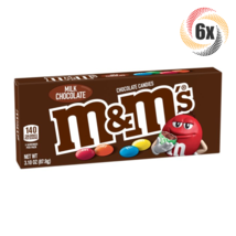 6x Packs M&M's Plain Milk Chocolate Flavor Theater Box Candy 3.1oz Fast Shipping - £16.62 GBP