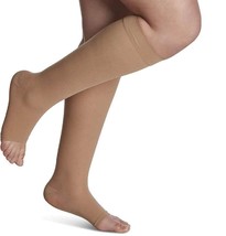 SIGVARIS Women’s Style Sheer Open Toe Calf-High Socks 20-30 Suntan SL Small Long - £40.09 GBP