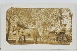 RPPC Ladies in Horse Drawn Carriage On The Way to The Circus Postcard E8 - £11.95 GBP