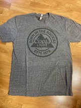 Born In The Rockies Coors Light Gray Logo Mens  Tshirt Adult Large - £7.91 GBP