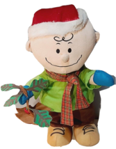 RARE Peanuts Charlie Brown w/ Christmas Tree Free Standing 23&quot; Plush Gemmy 2020  - £76.22 GBP